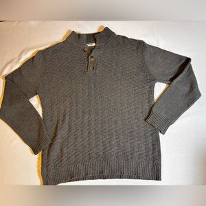 Coofandy Textured Henley Men’s Gray Sweater Size Medium